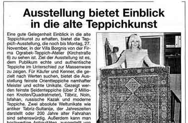 Read more about the article Ausstellung bietet Einblick in die alte Teppichkunst